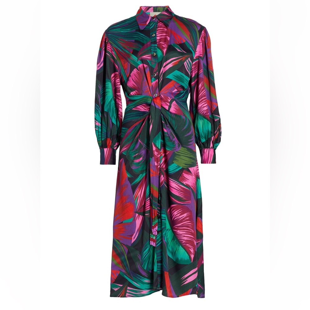 Farm Rio Midnight Leaves Midi-Dress